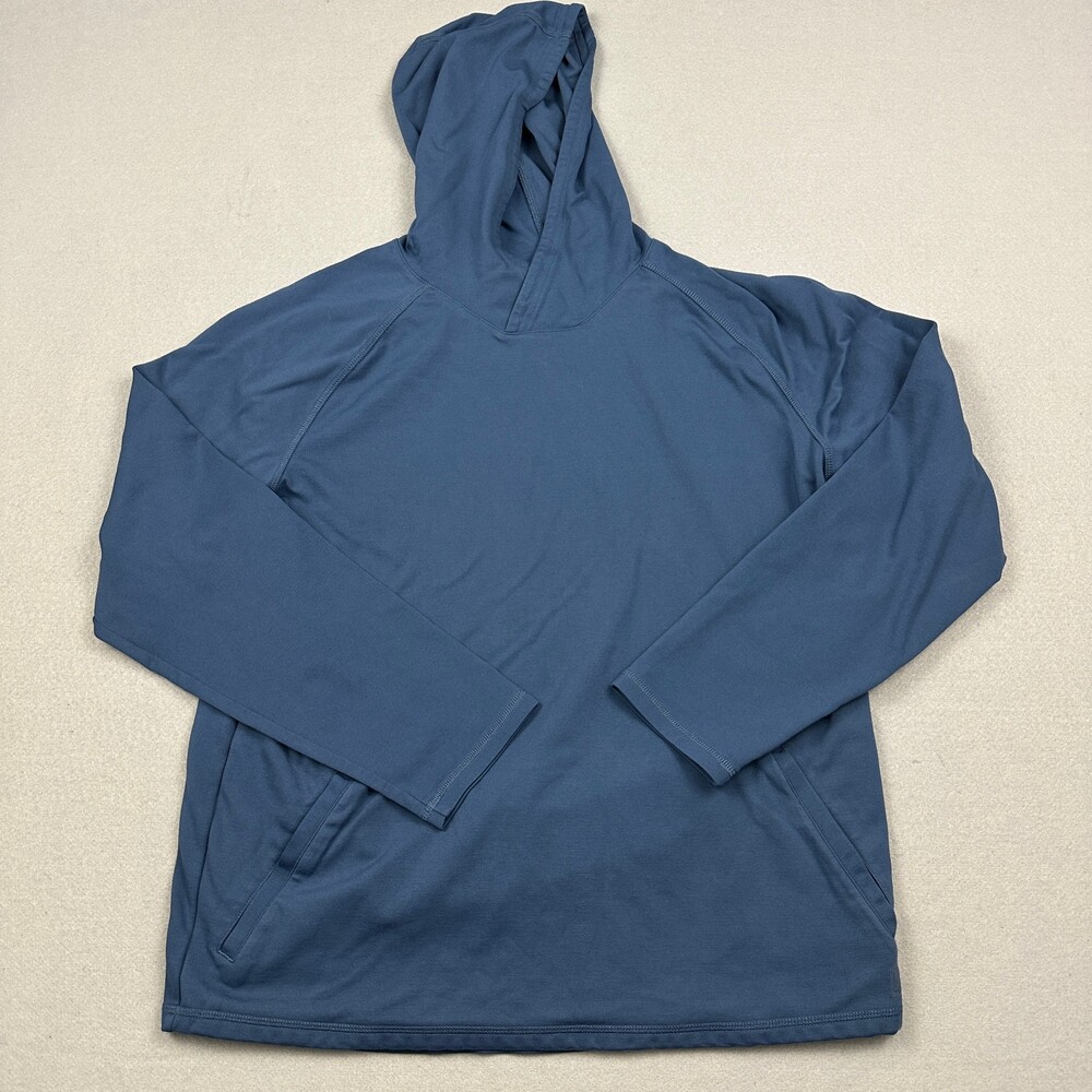 Mizzen+Main Hoodie Men Large Blue Pullover Performance Pockets Stretch L